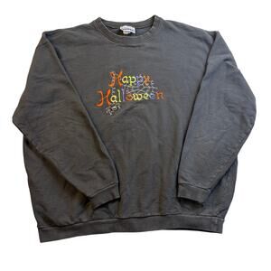 Vintage Halloween Crewneck Sweatshirt XL Unsiex 80s 90s Embroidered Spider